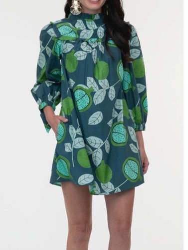 Olivia James The Label Emma Dress Women’s Size  Small Green Floral Cotton