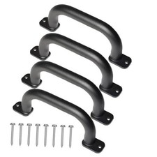 4 Pack of 10 Inch Metal Outdoor Playground Handles Black