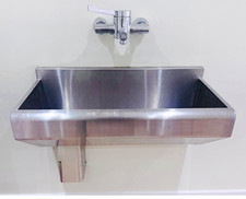 Stainless Steel Wall Mounted Medical Scrub Sink/Trough. Medical Tap Included