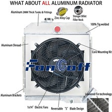 For 1965-71 Jeep Cj5 3.2l1966-68 Cj5a 3.7l 4 Row Aluminum Radiator Shroud Fan
