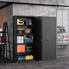 Metal Storage Cabinet with long handle ,71 Garage Storage Cabinet with Lock