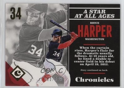2017 Panini Chronicles Gold 83/999 Bryce Harper #1 qf6