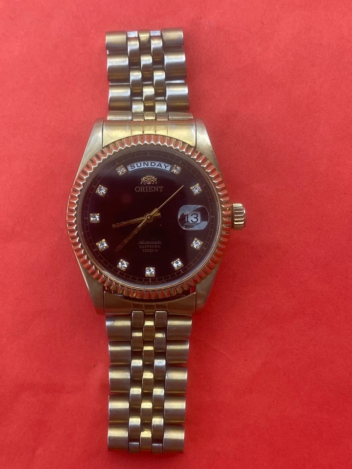 Reloj suizo vintage Orient President automático esfera negra para hombre Foto 4 de 4