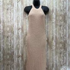 Fashion Nova Elegant pink Tan Knit Halter Dress Size Small