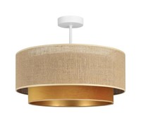Deckenlampe Esszimmer Stoff Jute Weiß Beige E27 Ø 45 Cm Deckenleuchte Wohnzimmer