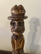 Hand Carved Wooden Folk Art Old Man Sculpture Figurine 10  