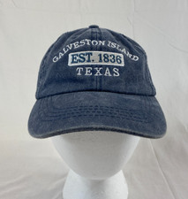 Youth Galveston Island Baseball Cap Strapback Hat Blue Denim Beach Vacation