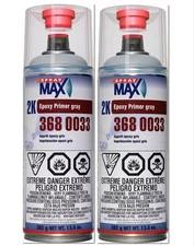 2 Cans SprayMax 3680033 2K Epoxy Rust Cure Primer Gray (12.5 oz)