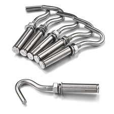 6-Pack M8 Concrete Wall Hooks Expansion Cinder Block Anchors