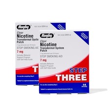 Rugby Clear Nicotine Patches Step 3 - 7mg Transdermal- Smoking Quitting 2 Pack 