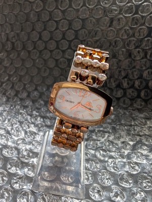 ORIENT Quartz Watch, GoldGold Pearl White Dial, Sparkling