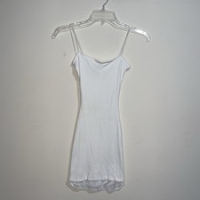 Windsor White Bodycon Ribbed Lined Bungee Strap Mini Dress XS