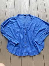 Urban Outfitters Out From Under Thermal Shirt Blue Loose Button Up Top Size Sm