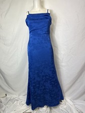 UNBRANDED BLUE STUNNING LONG PROM DRESS W THIN STRAPS SIZE MEDIUM