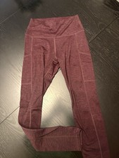 Aerie Chill Play Move Burgundy High Rise Ankle Stretch Women's Leggings Solid