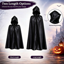 2 Pack Halloween Hooded Cape Cloak Costume Vampire Witch Wizard Cosplay