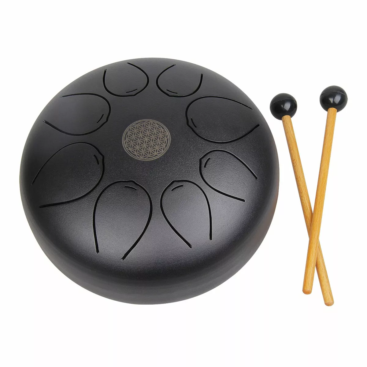 Steel Tongue Drum 10 Inch 8 Note Percussion Best Sound Therapy Drum With Mallets