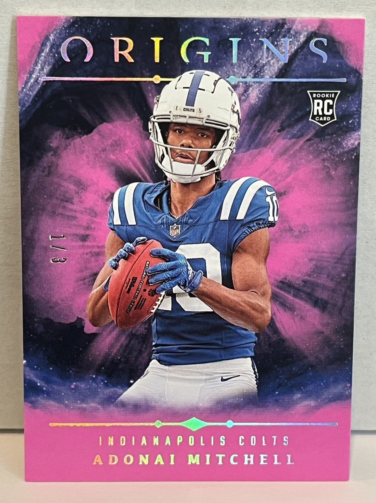 Adonai Mitchell 2024 Panini Origins FOTL EXCLUSIVE PINK /3 🔥Colts Rookie WR🔥