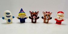 Rudolph the Red Nosed Reindeer Set of 5 Finger Puppets Christmas Winter Santa