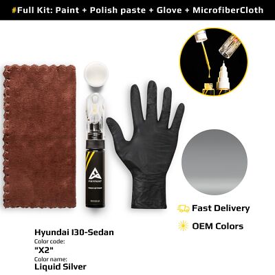 Touch up Paint for Hyundai I30 Sedan Code: X2 Liquid Silver