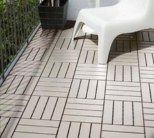 22 x Interlocking Decking Tiles WPC Garden Patio Balcony Decking Floor Tile Grey