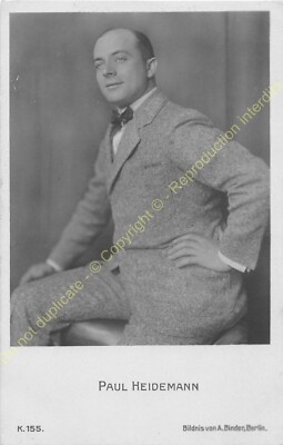 RPPC STAR PAUL HEIDEMANN Photo Edit BINDER K155