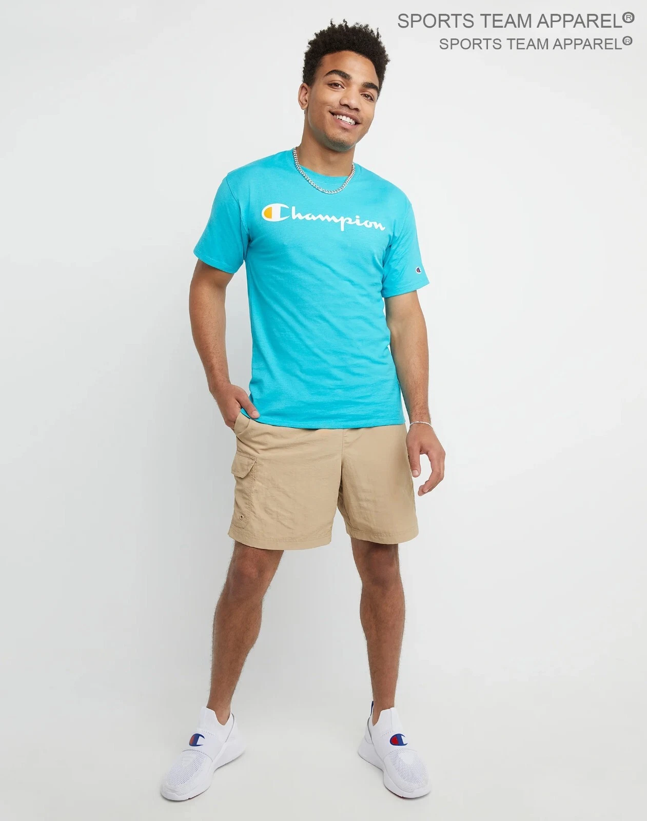 Champion Men's Jersey T-Shirt Classic Fit with Script Logo