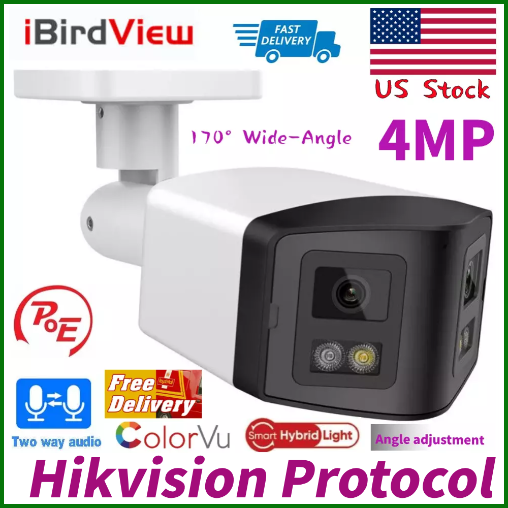 Hikvision Protocol 4MP POE Colorvu illumination Panoramic IP Camera 2 Way Audio