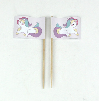 Party-Picker Einhorn 50 Stk Dekopicker Papierfähnchen Käsepicker Food Flaggen