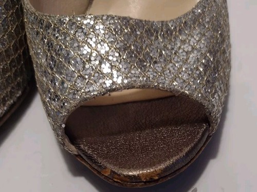Vintage Jimmy Choo Mirror Sparkle Wedge Heels Sz 36 / 5.5 - Picture 10 of 24