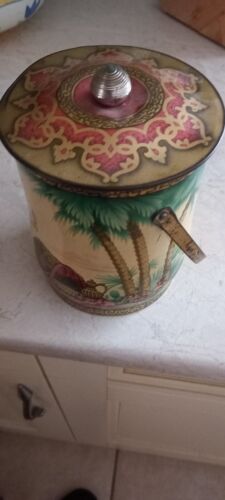Antique metal biscuit barrel or tin - Picture 3 of 3