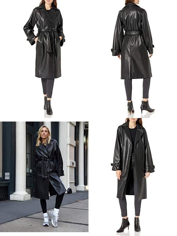 NWT $110 The Drop@Lisadnyc Faux Leather Long Coat Jacket size xl