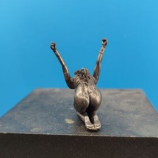 Chinese Bronze Hand Casting Girl Mini Statue Figure Collect