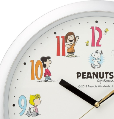 RHYTHM PEANUTS SNOOPY Wall Clock 4KG712MA19 Round Quartz Analog
