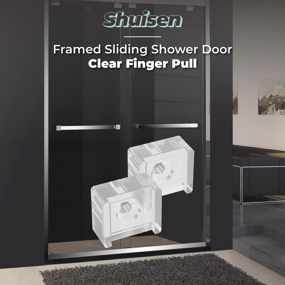 Shower Door Finger Pull for Glass Sliding Doors, Sliding Shower Door
