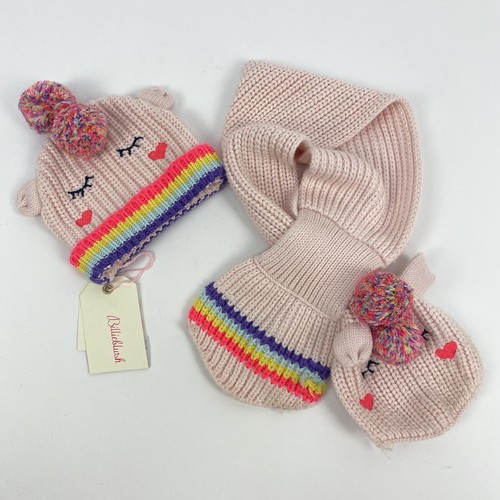 Billieblush Girls Hat & Scarf Set - Pink - Size T0 Age 1-2 Years