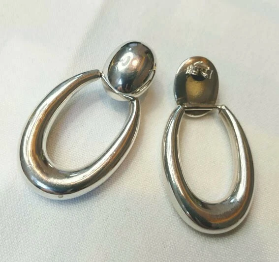 Sterling silver door knocker earrings excellent eBay
