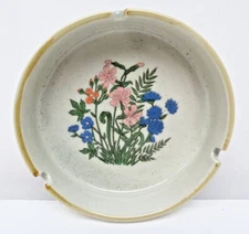 VINTAGE Nevco Ceramic Floral Ashtray Made in Korea 5" x 5" #10 177 NOS
