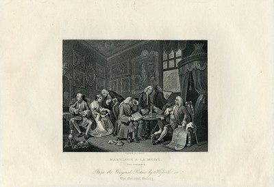 EHE A LA MODE - Der Vertrag - Vintage W. Hogarth Druck #J547