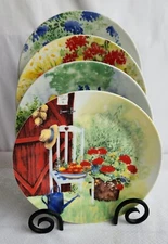 I Godinger & Co Dessert Plates Spring Garden Floral Set 4 Home Essentials Box