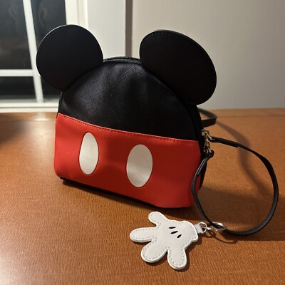 Disney Mickey Mouse Mini Hand Bag 2 Piece Gift Set Mickeys Glove Keychain