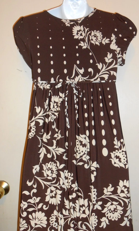 Vestido Speechless Niñas Cintura Imperio Manga Corta Marrón y Marfil Diez (10) Nuevo con Etiquetas Foto 2 de 2