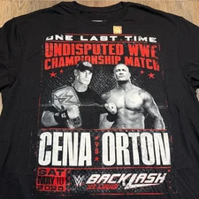 WWE Authentic Backlash 2025 John Cena vs Randy Orton One Last Time Shirt - LARGE