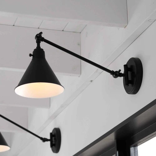 Hinkley Sconce Arti Medium Swing Arm Single Light Sconce 7" Black - Picture 1 of 10