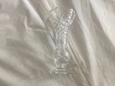 Vintage Small Lead Crystal Pedestal Bud Vase 6.5”