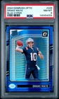 2024 PANINI DONRUSS OPTIC BLUE HYPER #229 DRAKE MAYE ROOKIE RC PSA 8