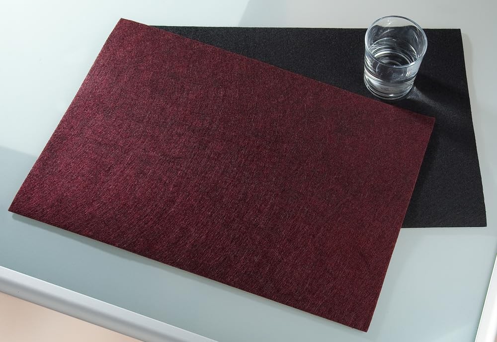Pack of 16 Placemat, rectangular, Felt, black, PU 16, L. 30 cm, W. 45 cm (q8a)