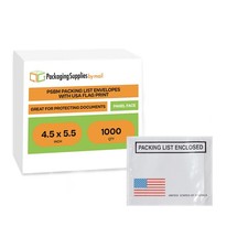1000 4.5" x 5.5" Usa Packing List Enclosed Envelopes Panel Face For Shipping