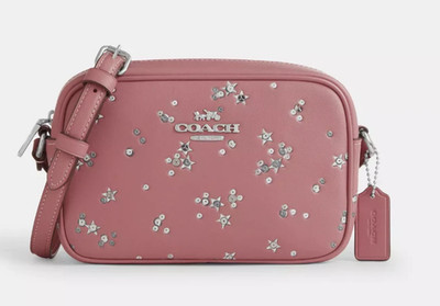 Coach handbag purse shoulder Bag crossbody pink Leather Silver stars & sequins