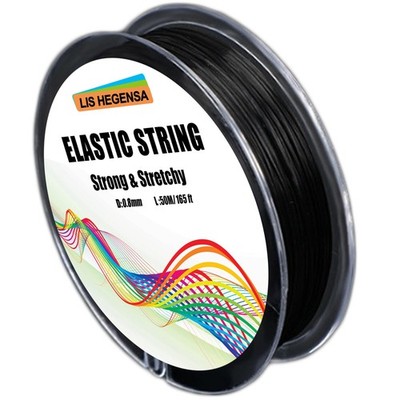 LIS HEGENSA Elastic Bracelet String Cord 0.8mm, Black 160ft/50m(0.8mm)